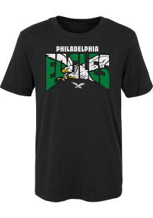 Philadelphia Eagles Boys Black Logo Mask Short Sleeve T-Shirt