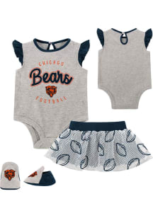 Chicago Bears Infant Girls Navy Blue All Dolled Up Set Top and Bottom