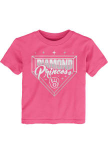 Milwaukee Brewers Toddler Girls Pink Diamond Princess Short Sleeve T-Shirt