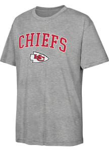 Kansas City Chiefs Boys Grey Arched Logo Short Sleeve T-Shirt