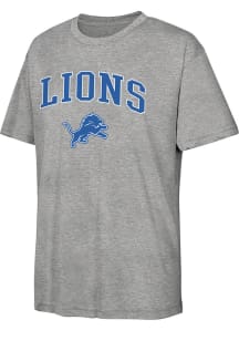 Detroit Lions Boys Grey Arched Logo Short Sleeve T-Shirt