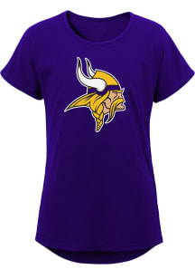 Minnesota Vikings Girls Purple Primary Logo Short Sleeve Tee