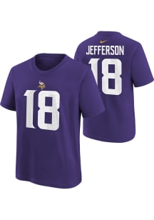 Justin Jefferson Minnesota Vikings Youth Purple Fuse NN Player Tee