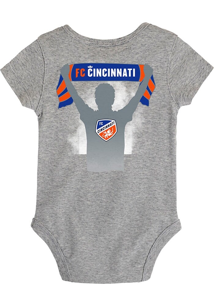 FC Cincinnati Baby Grey Hold It Up Short Sleeve One Piece