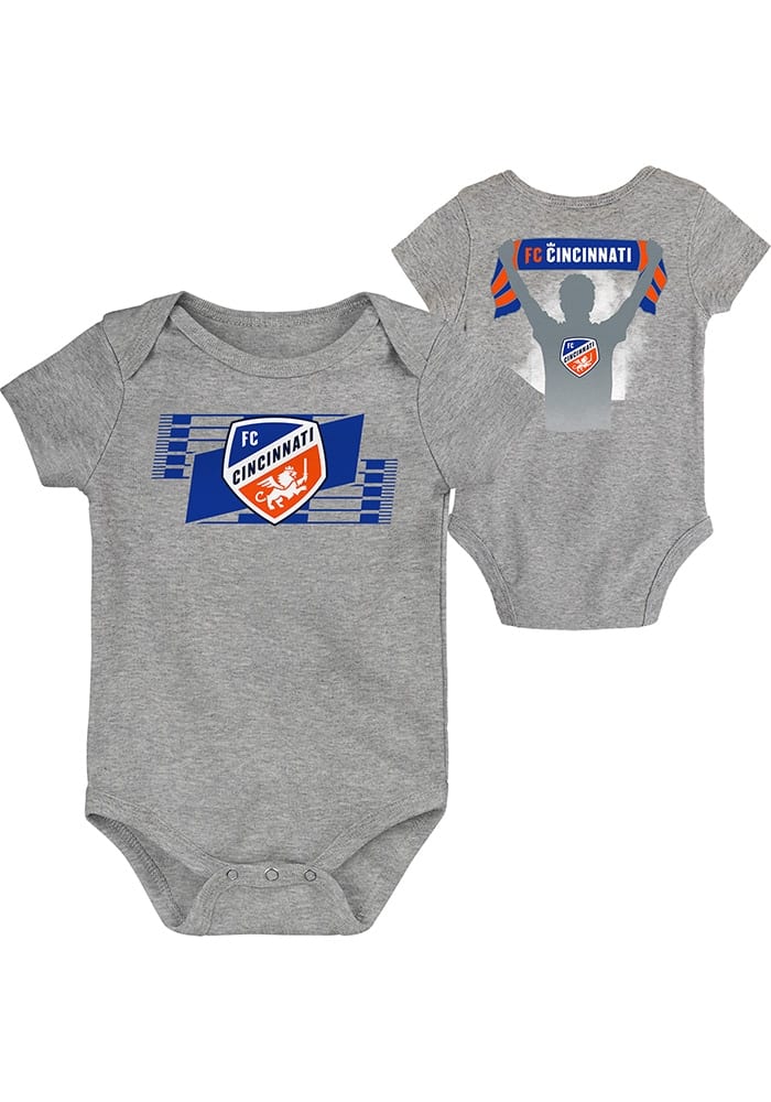 FC Cincinnati Baby Grey Hold It Up Short Sleeve One Piece