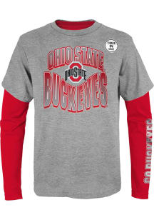 Ohio State Buckeyes Boys Red Brutus 3-In-1 Short Sleeve T-Shirt