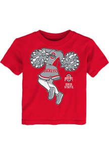 Ohio State Buckeyes Infant Girls Cheerleader Short Sleeve T-Shirt Red
