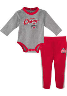 Infant Red Ohio State Buckeyes LS Pant Top and Bottom Set