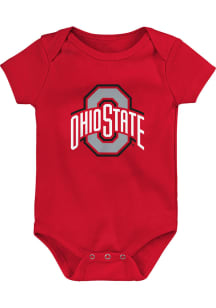 Ohio State Buckeyes Baby Red Athletic O Short Sleeve One Piece