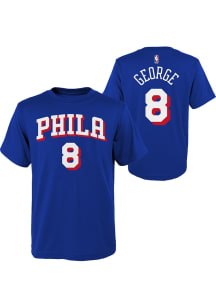 Paul George Philadelphia 76ers Youth Blue Name and Number Player Tee