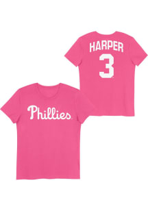 Bryce Harper  Outer Stuff Philadelphia Phillies Girls Pink NN Short Sleeve T-Shirt