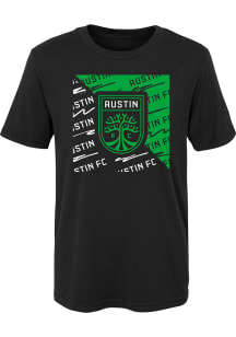 Austin FC Boys Black Divide Short Sleeve T-Shirt