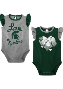 Michigan State Spartans Baby Green Spread The Love Set One Piece