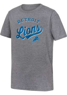 Detroit Lions Youth Grey Classic Short Sleeve Fashion T-Shirt