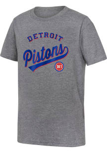 Detroit Pistons Youth Grey Classic Short Sleeve Fashion T-Shirt