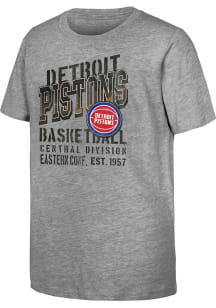 Detroit Pistons Youth Grey Go Time Short Sleeve T-Shirt