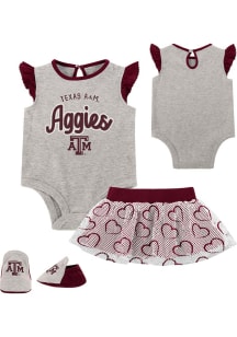 Texas A&amp;M Aggies Infant Girls Grey All Dolled Up Set Top and Bottom