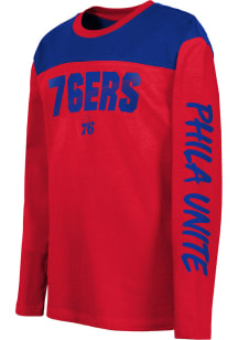 Philadelphia 76ers Youth Red Unbeaten Run Long Sleeve Fashion T-Shirt