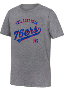 Philadelphia 76ers Youth Grey Classic Short Sleeve Fashion T-Shirt