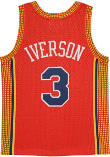 Allen Iverson  Mitchell and Ness Philadelphia 76ers Boys Red Swingman Road Basketball Jersey