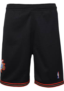 Mitchell and Ness Philadelphia 76ers Youth Black Swingman Shorts