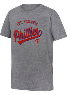 Philadelphia Phillies Youth Grey Classic Short Sleeve Fashion T-Shirt