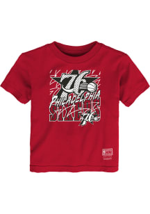 Mitchell and Ness Philadelphia 76ers Toddler Red Sharktooth Short Sleeve T-Shirt