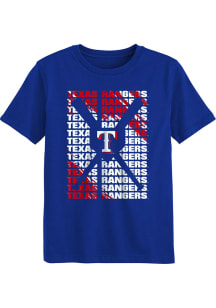Texas Rangers Youth Blue Box Short Sleeve T-Shirt