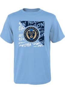 Philadelphia Union Youth Light Blue Divide Short Sleeve T-Shirt
