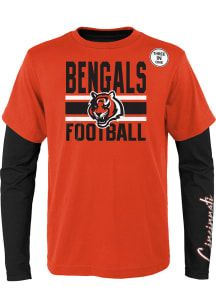 Cincinnati Bengals Youth Orange Fan Fave 3-in-1 Long Sleeve T-Shirt