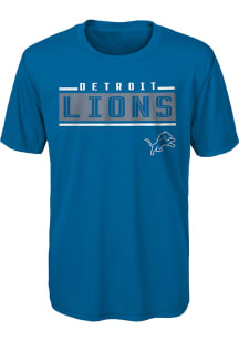 Detroit Lions Youth Blue Amped Up Short Sleeve T-Shirt