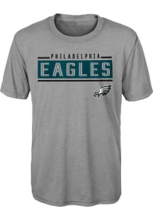 Philadelphia Eagles Youth Grey Amped Up Short Sleeve T-Shirt