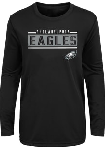 Philadelphia Eagles Boys Black Amped Up Long Sleeve T-Shirt