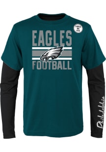 Philadelphia Eagles Boys Teal Fan Fave 3-in-1 Long Sleeve T-Shirt