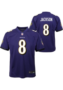 Lamar Jackson Baltimore Ravens Youth Purple Nike Home Replica Football Jersey