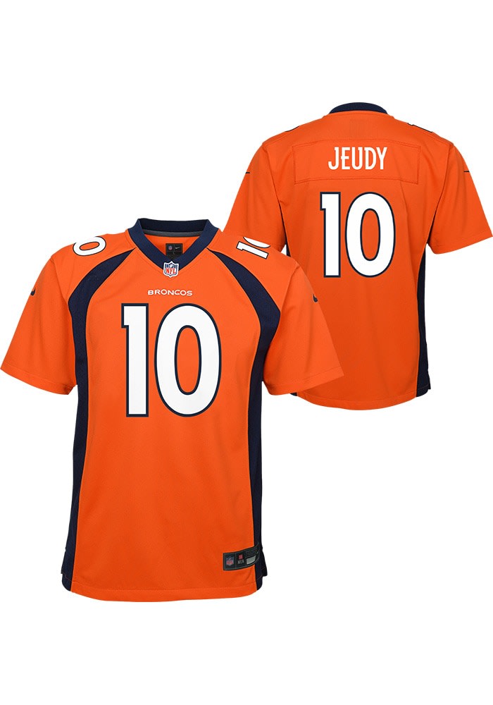 Youth Jerry Jeudy Orange Denver Broncos Replica Player Jersey