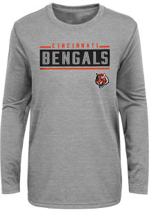 Cincinnati Bengals Youth Grey Amped Up Long Sleeve T-Shirt