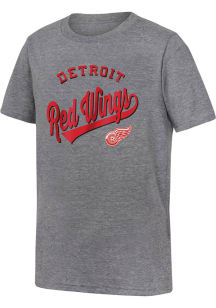 Detroit Red Wings Youth Grey Classic Short Sleeve Fashion T-Shirt