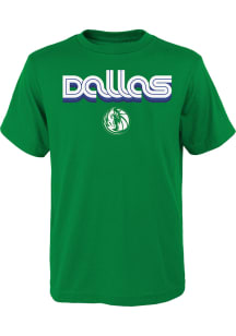Dallas Mavericks Youth Kelly Green City Edition Wordmark Short Sleeve T-Shirt