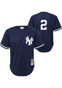 Derek Jeter  Mitchell and Ness New York Yankees Youth Navy Blue Mesh BP Jersey