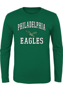 Philadelphia Eagles Youth Kelly Green Retro #1 Design Long Sleeve T-Shirt