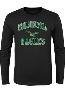Philadelphia Eagles Boys Black Retro #1 Design Long Sleeve T-Shirt
