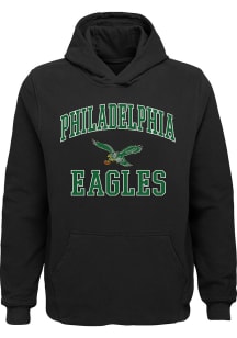 Philadelphia Eagles Boys Black Retro #1 Design Long Sleeve Hooded Sweatshirt