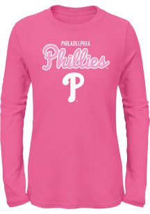 Philadelphia Phillies Girls Pink Big Game Long Sleeve T-Shirt