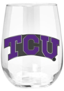 TCU Horned Frogs 15oz Emblem Stemless Wine Glass