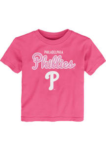 Philadelphia Phillies Toddler Girls Pink Big Game Short Sleeve T-Shirt