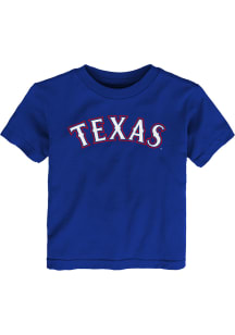 Texas Rangers Toddler Blue Road Wordmark Short Sleeve T-Shirt