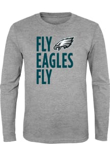 Philadelphia Eagles Youth Grey Fly Eagles Fly Long Sleeve T-Shirt