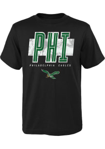 Philadelphia Eagles Boys Black Abbreviated Short Sleeve T-Shirt