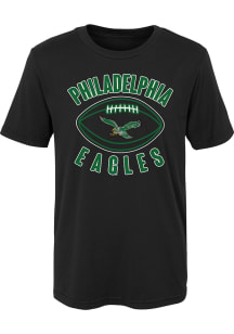 Philadelphia Eagles Boys Black Retro Little Kicker Short Sleeve T-Shirt